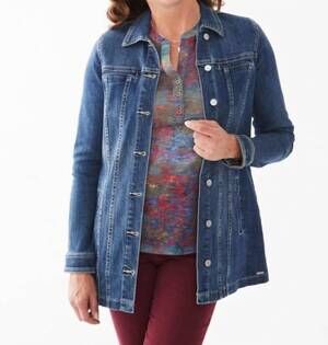 NEW FDJ melody long sleeve denim jacket in medium wash